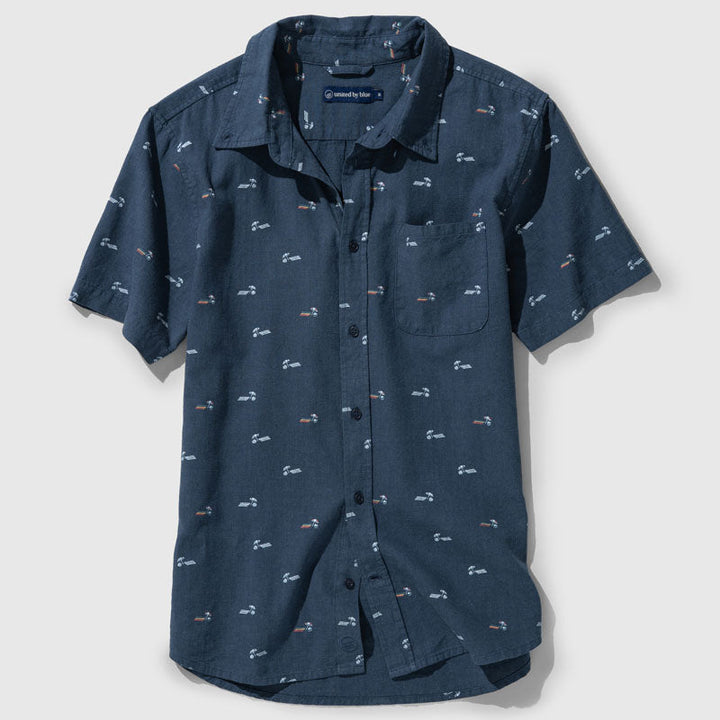 SoftHemp™ Chambray Short-Sleeve Button Down