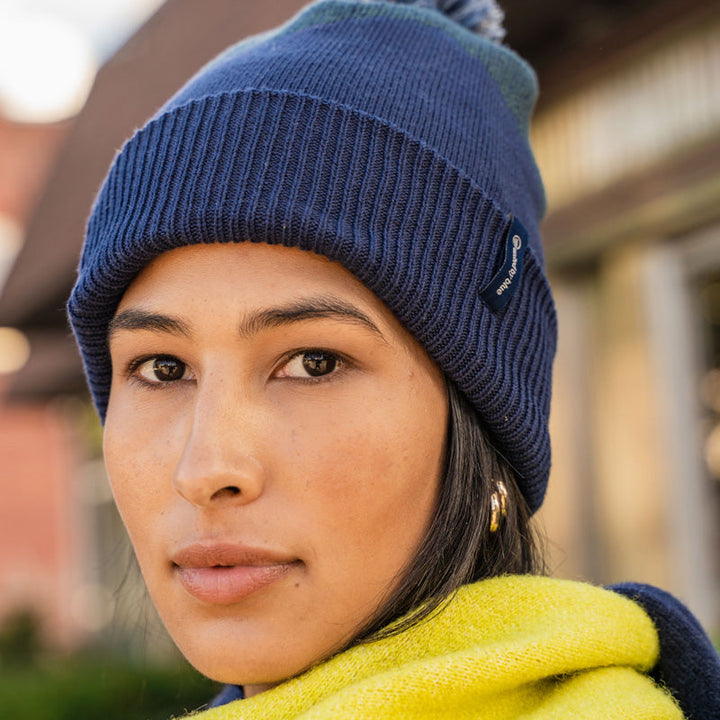 Recycled Chevron Pom Beanie