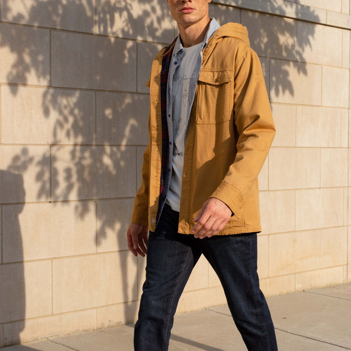 Flannel-Lined Hooded Chore Coat