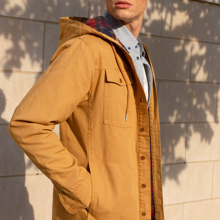 Flannel-Lined Hooded Chore Coat