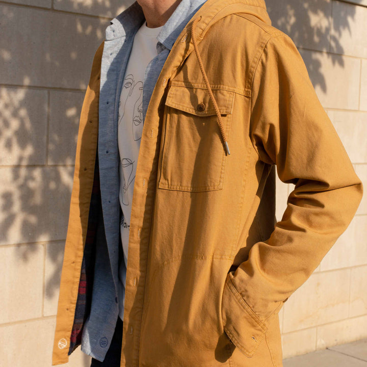 Flannel-Lined Hooded Chore Coat