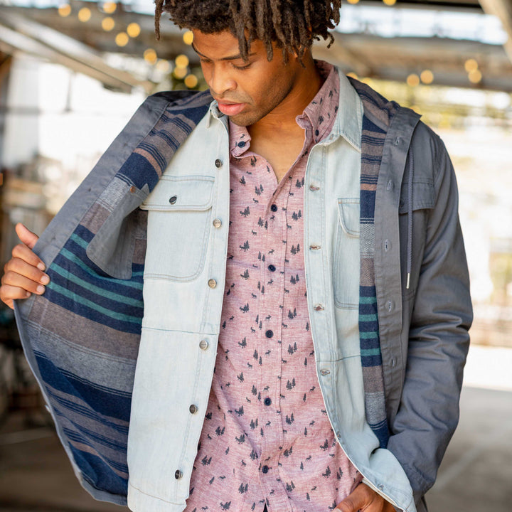 Flannel-Lined Hooded Chore Coat