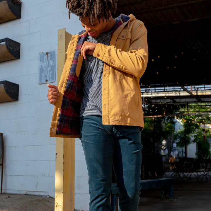 Flannel-Lined Hooded Chore Coat