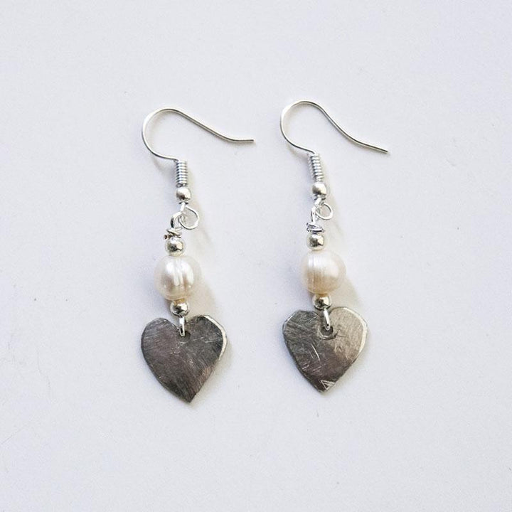 Pewter Heart Earrings