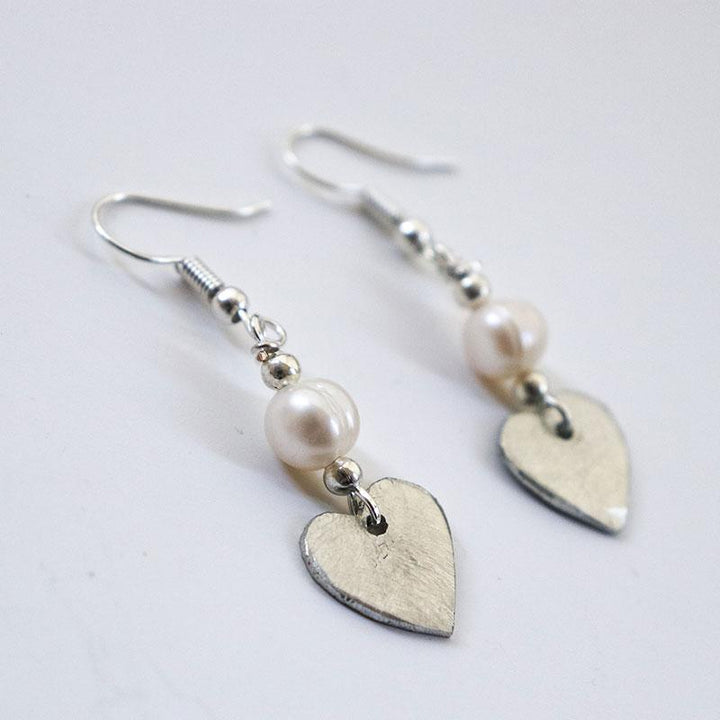 Pewter Heart Earrings