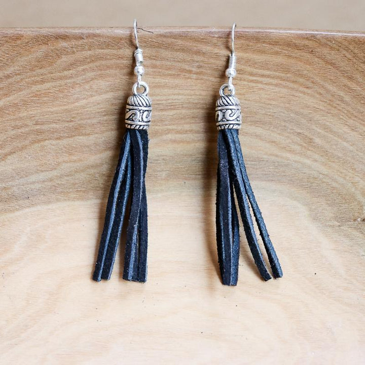 Leather Tassel Earrings