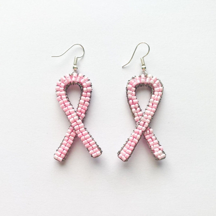 Breast Cancer Ribbon Earrings