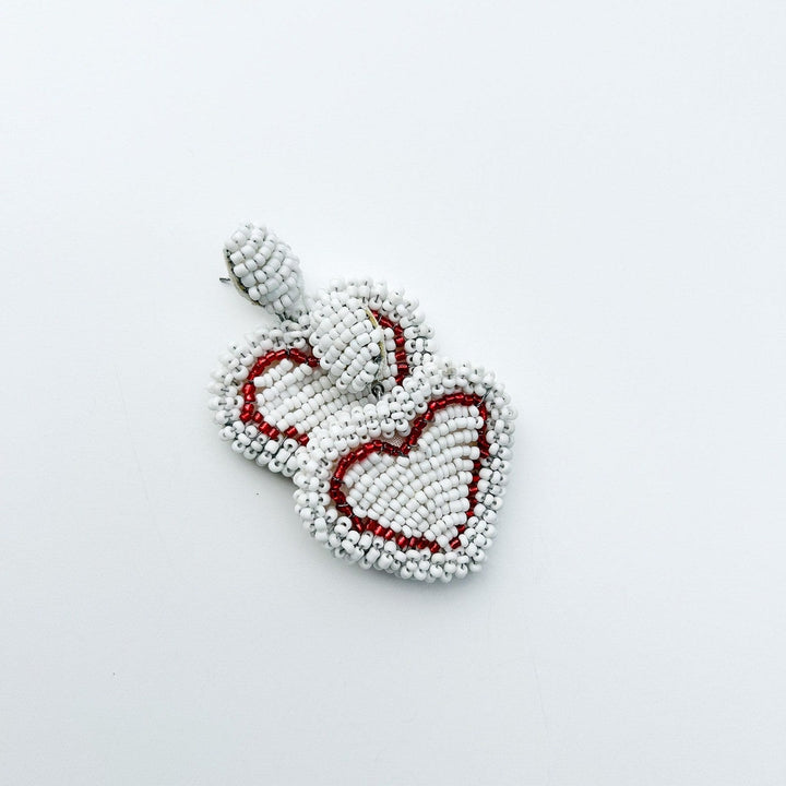 Beaded Heart Earrings