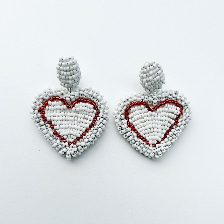 Beaded Heart Earrings