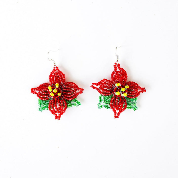 Poinsettia Earrings