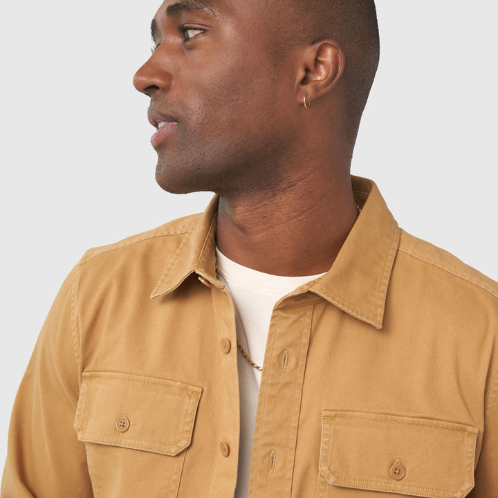 Organic Cotton Twill Button Down - Cumin