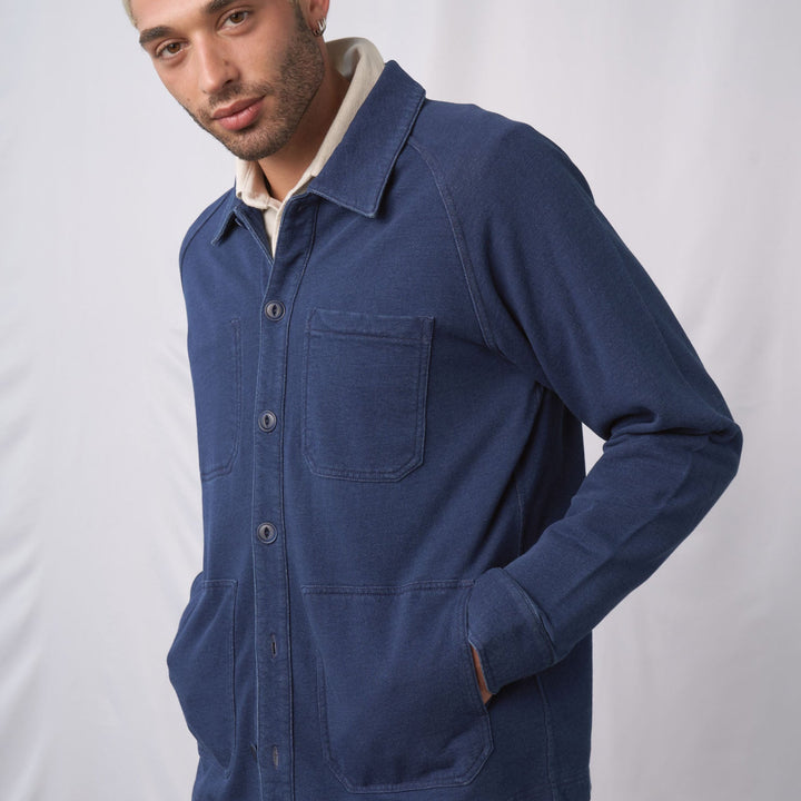 Organic Indigo Knit Chore Coat