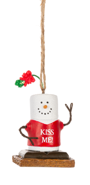 Smores Ornament with Mistletoe - Kiss Me