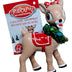 Clarice The Reindeer Ornament Wearing Christmas Wreath & Red Bow