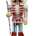 Wooden Red/White/Blue Candy Cane Nutcracker with Cupcake Hat