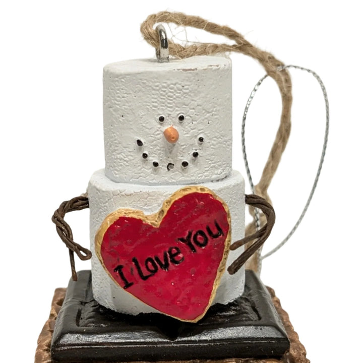 Smores Ornament- I Love You with Big Red Heart