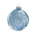 Glass Blue/Silver Ornament with Glittered Accents