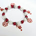 Ladies Christmas Candy Charms Beaded Stretch Bracelet