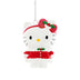 Christmas Hello Kitty Ornament Wearing Red Dress & Red Bow with Holly