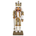 Wooden Glittered White & Gold King Nutcracker