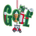 Green Golf Ornament with Golf Clubs & Golf Cart