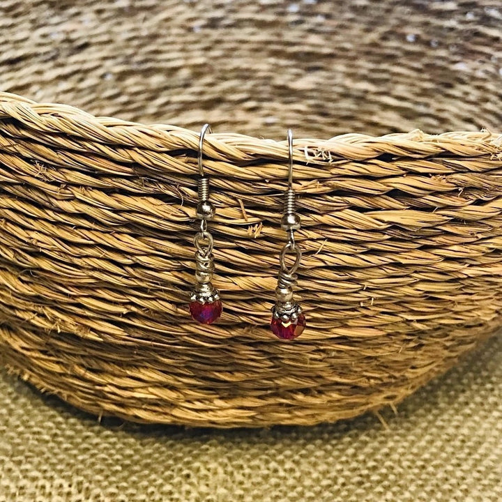 Red Crystal Drop Earrings