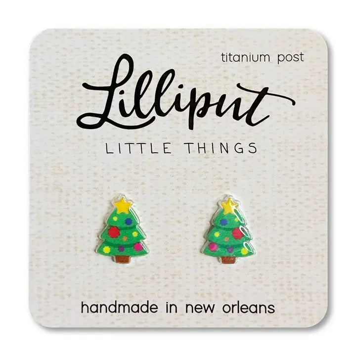 Lilliput Christmas Tree Earrings