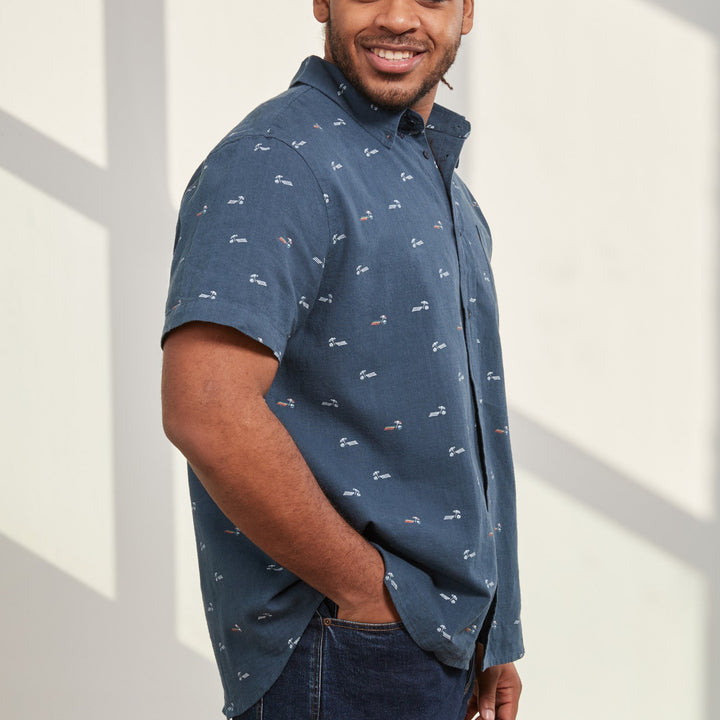 SoftHemp™ Chambray Short-Sleeve Button Down