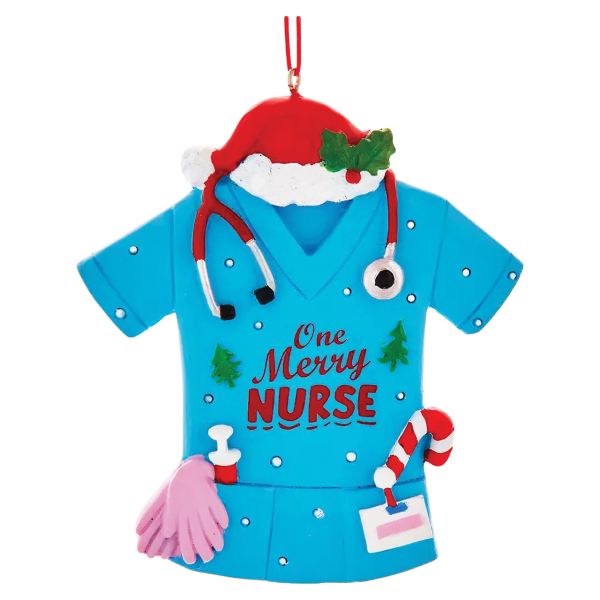 One Merry Nurse Ornament with Santa Hat