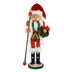 Red & White Christmas Santa Nutcracker Holding Wreath