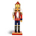 Wooden Red/Blue King Nutcracker with Bejewled Crown & Holding Sword