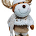 Plush Glittered Gold & White Reindeer with White & gold Hat & Scarf