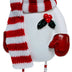 Snowman Figurine Wearing Red/White Scarf & Red Ear Muffs