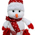 Plush Snowman Wearing Red/White Hat & Red/White Scarf Scarf