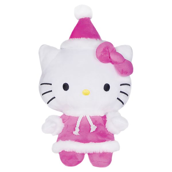 Plush Pink Hello Kitty Wearing Pink Santa Suit