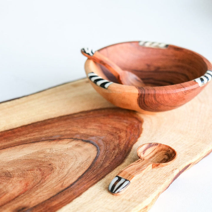 Wood Bowl and Spoon Set