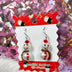 Ladies Christmas Snowman Dangle Earrings