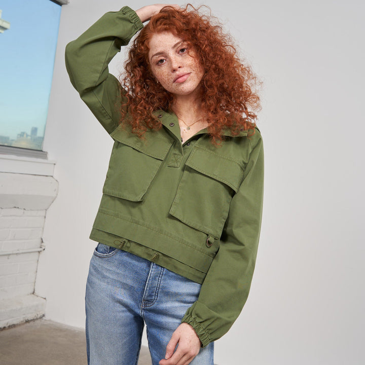 Organic Cropped Utility Pullover